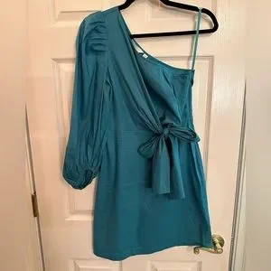 Dresses Ted Baker Lauica Turquoise One Shoulder Mini Dress With - Main Image